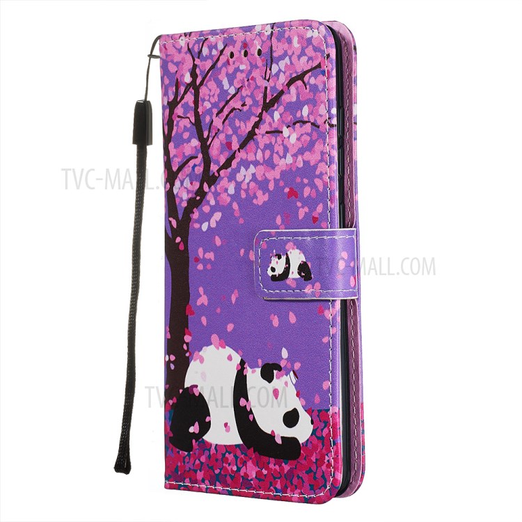 Pattern Printing PU Leather Wallet Phone Cover for Samsung Galaxy A51 - Panda and Tree-3