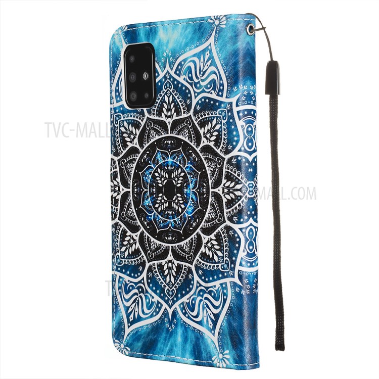 Pattern Printing PU Leather Wallet Phone Cover for Samsung Galaxy A51 - Malanda Flower-4
