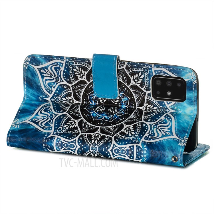 Pattern Printing PU Leather Wallet Phone Cover for Samsung Galaxy A51 - Malanda Flower-6