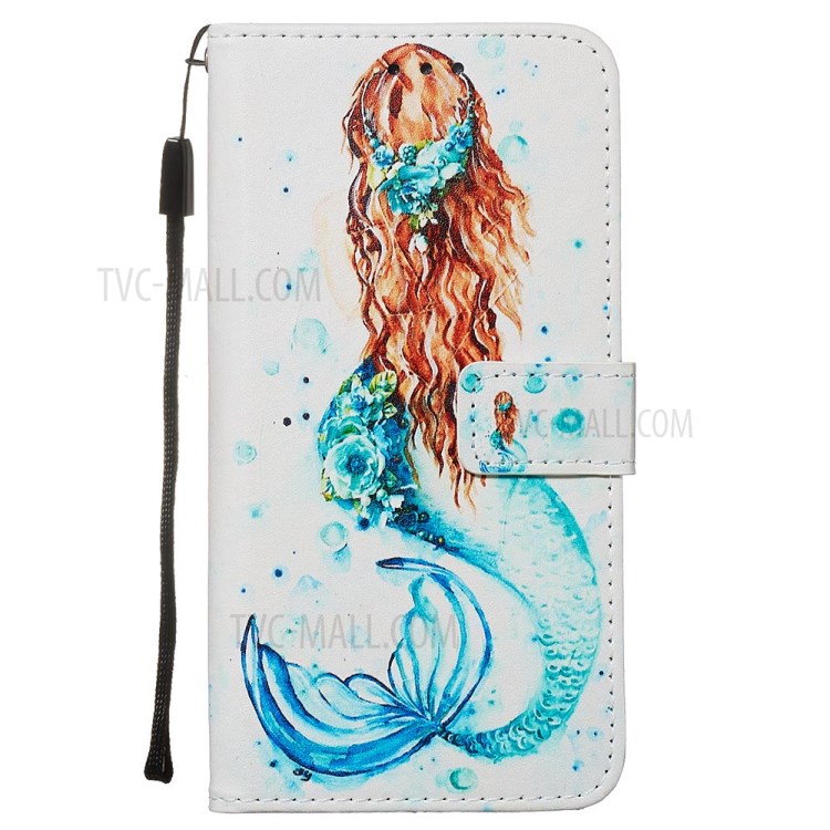 Pattern Printing PU Leather Wallet Phone Cover for Samsung Galaxy A51 - Mermaid-2