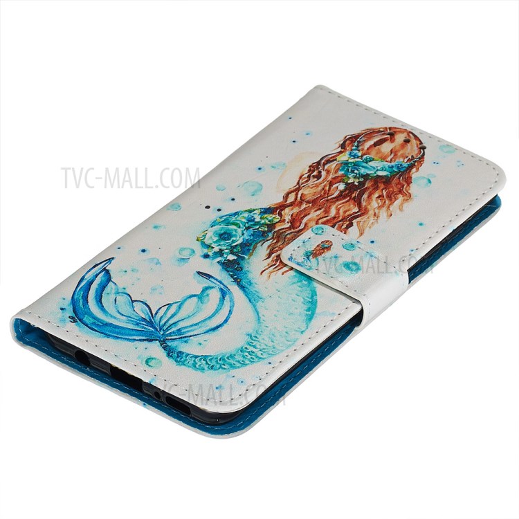 Pattern Printing PU Leather Wallet Phone Cover for Samsung Galaxy A51 - Mermaid-5