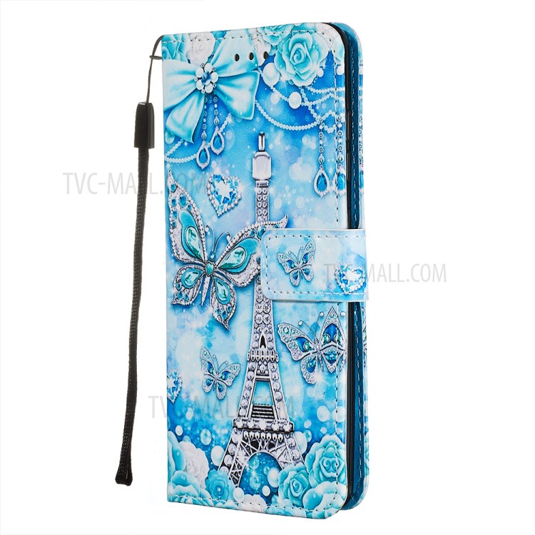 Pattern Printing PU Leather Wallet Phone Cover for Samsung Galaxy A51 - Crystal Butterflies-3