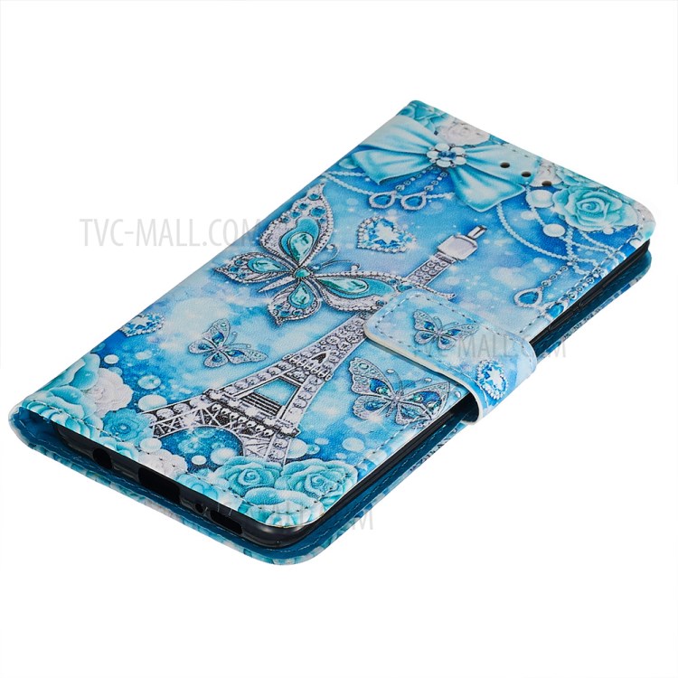 Pattern Printing PU Leather Wallet Phone Cover for Samsung Galaxy A51 - Crystal Butterflies-5