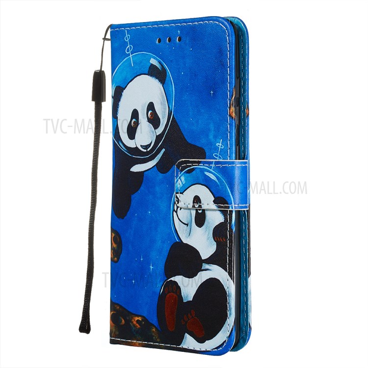 Pattern Printing PU Leather Wallet Phone Cover for Samsung Galaxy A51 - Space Panda-3