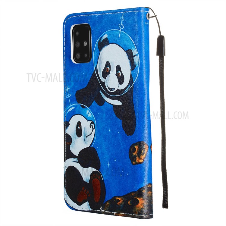 Pattern Printing PU Leather Wallet Phone Cover for Samsung Galaxy A51 - Space Panda-4