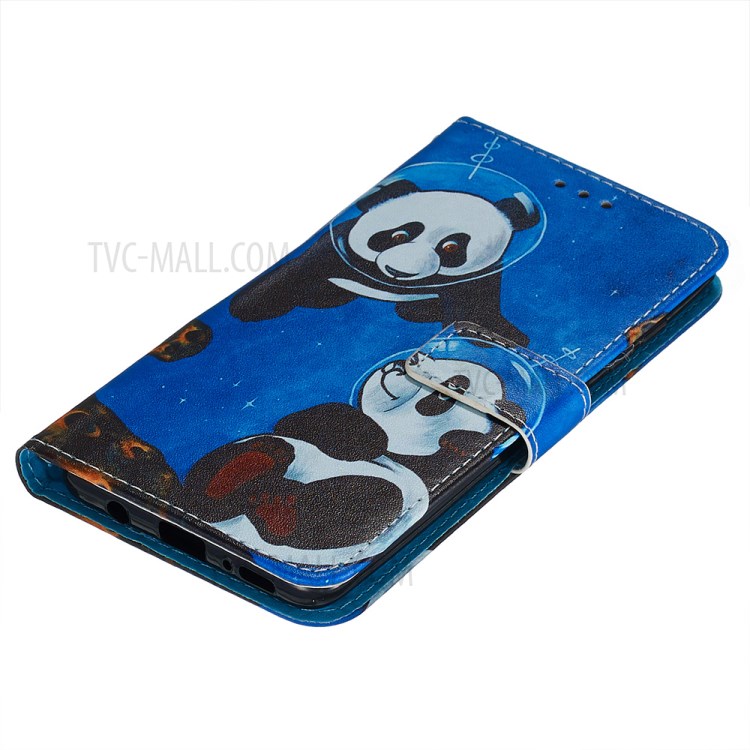 Pattern Printing PU Leather Wallet Phone Cover for Samsung Galaxy A51 - Space Panda-5