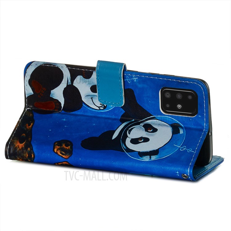 Pattern Printing PU Leather Wallet Phone Cover for Samsung Galaxy A51 - Space Panda-6