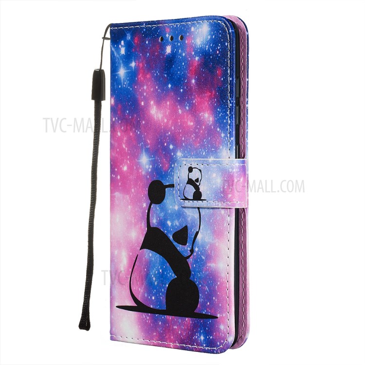 Pattern Printing PU Leather Wallet Phone Cover for Samsung Galaxy A51 - Panda-3