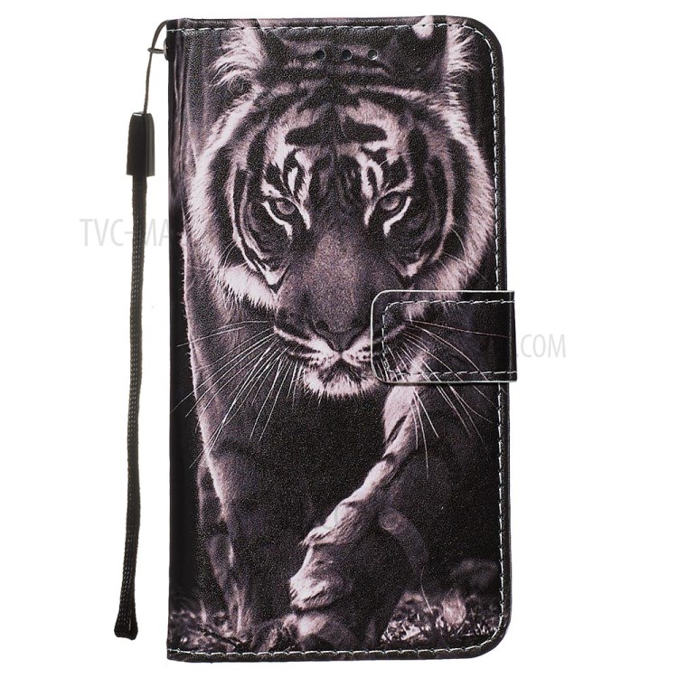 Pattern Printing PU Leather Wallet Phone Cover for Samsung Galaxy A51 - Tiger-2