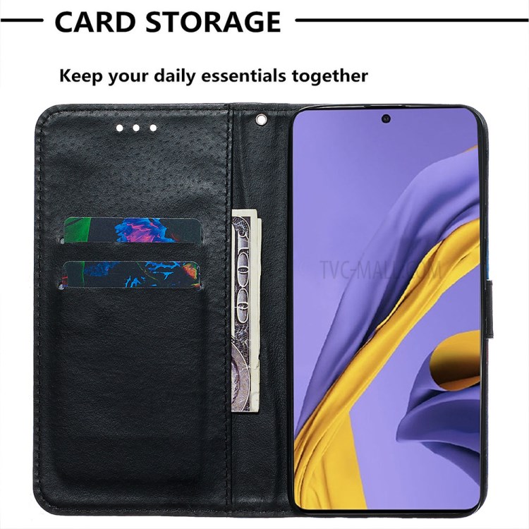 Pattern Printing PU Leather Wallet Phone Cover for Samsung Galaxy A51 - Tiger-7