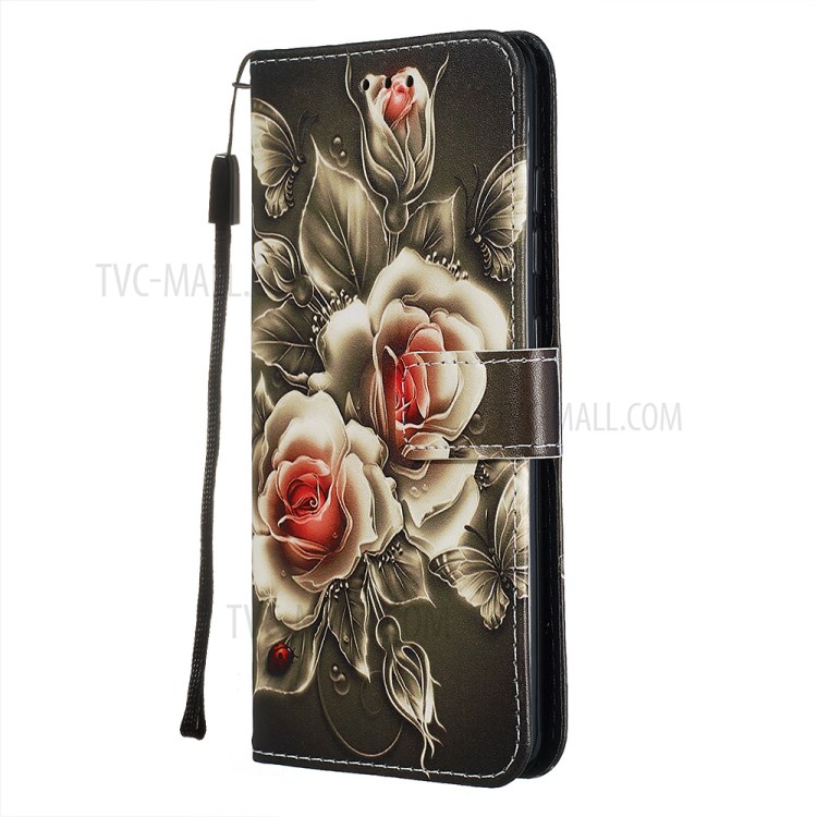 Pattern Printing PU Leather Wallet Phone Cover for Samsung Galaxy A51 - Flower-3