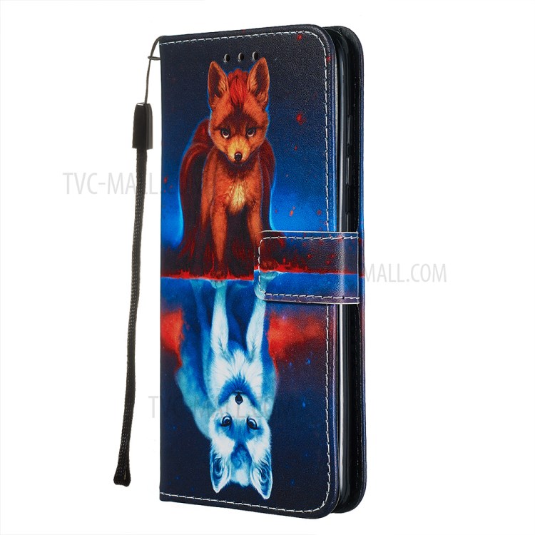 Pattern Printing PU Leather Wallet Phone Cover for Samsung Galaxy A51 - Fox-3