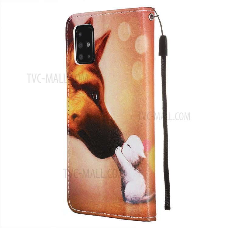 Pattern Printing PU Leather Wallet Phone Cover for Samsung Galaxy A51 - Baby and Mother Animal-4
