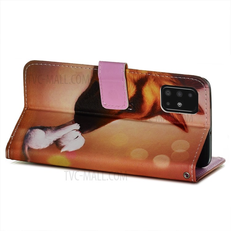 Pattern Printing PU Leather Wallet Phone Cover for Samsung Galaxy A51 - Baby and Mother Animal-6