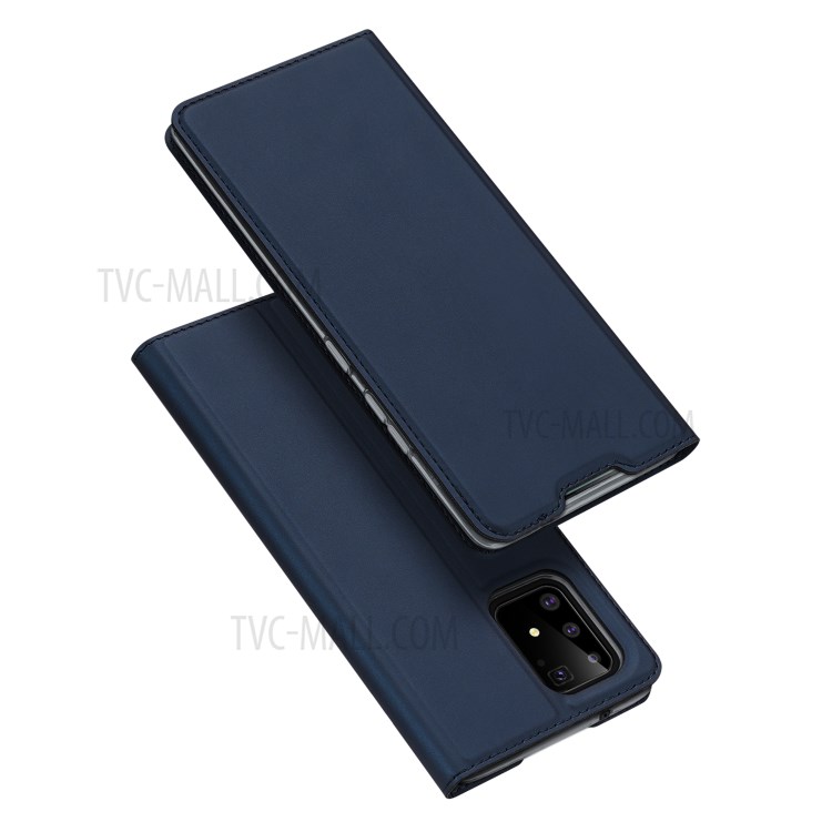 DUX DUCIS Skin Pro Series Leather Flip Protective Case with Card Holder for Samsung Galaxy A91/S10 Lite - Blue