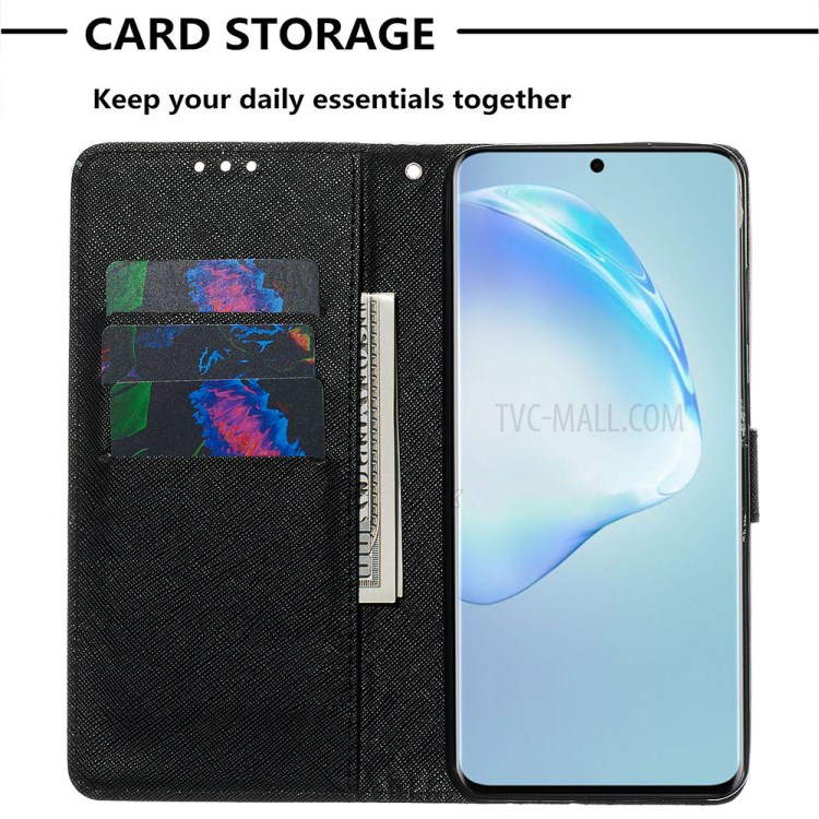 Pattern Printing Light Spot Decor Leather Wallet Case for Samsung Galaxy S20 Plus - Cool Skull-7