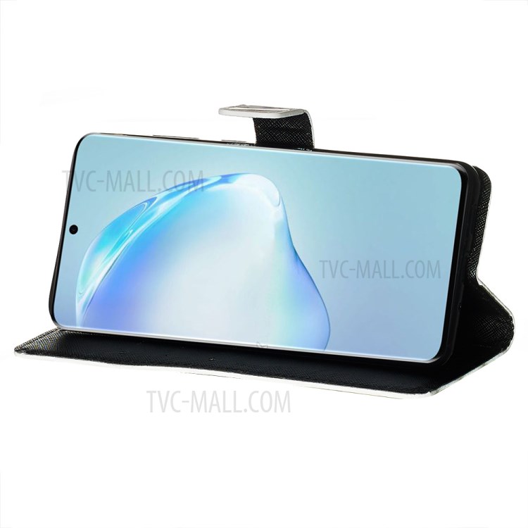 Pattern Printing Light Spot Decor Leather Wallet Case for Samsung Galaxy S20 Plus - Cool Skull-8