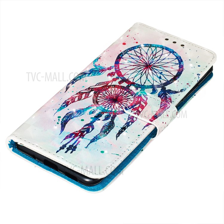 Pattern Printing Light Spot Decor Leather Wallet Case for Samsung Galaxy S20 Plus - Dream Catcher-3