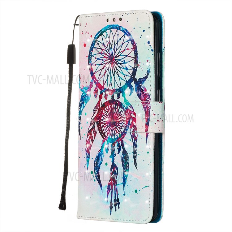 Pattern Printing Light Spot Decor Leather Wallet Case for Samsung Galaxy S20 Plus - Dream Catcher-4