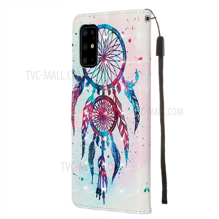 Pattern Printing Light Spot Decor Leather Wallet Case for Samsung Galaxy S20 Plus - Dream Catcher-5
