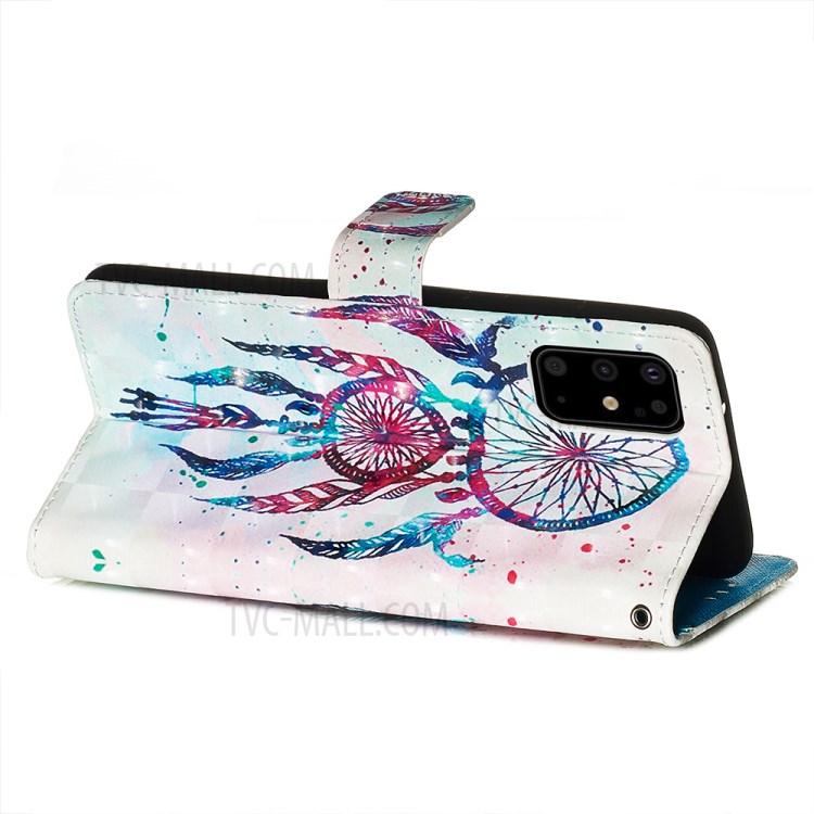 Pattern Printing Light Spot Decor Leather Wallet Case for Samsung Galaxy S20 Plus - Dream Catcher-6