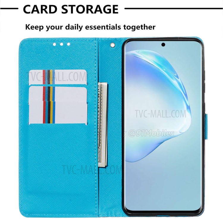 Pattern Printing Light Spot Decor Leather Wallet Case for Samsung Galaxy S20 Plus - Dream Catcher-7
