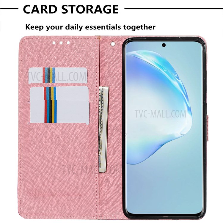 Pattern Printing Light Spot Decor Leather Wallet Case for Samsung Galaxy S20 Plus - Stay Beautiful-7