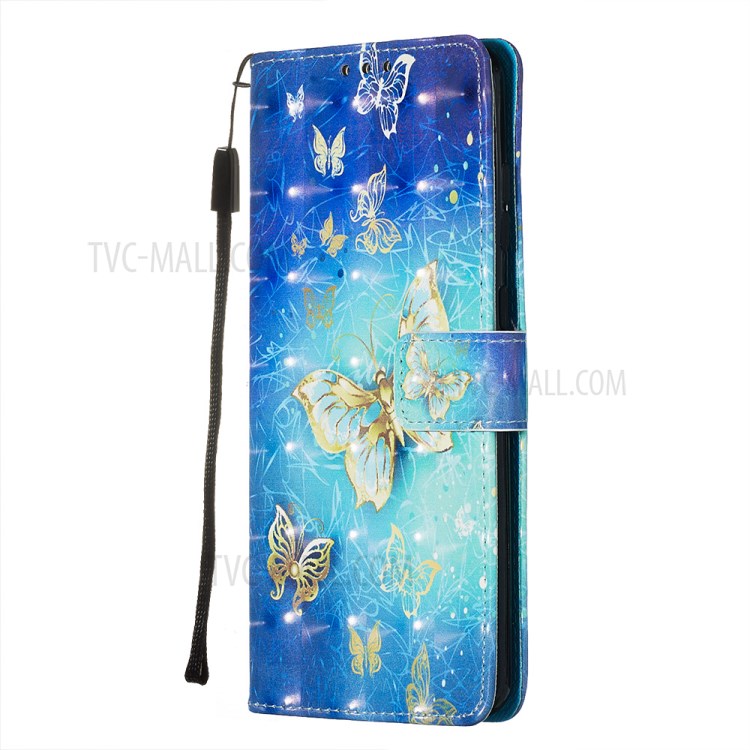 Pattern Printing Light Spot Decor Leather Wallet Case for Samsung Galaxy S20 Plus - Butterfly Pattern-4