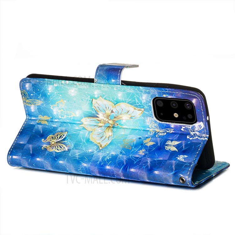Pattern Printing Light Spot Decor Leather Wallet Case for Samsung Galaxy S20 Plus - Butterfly Pattern-6