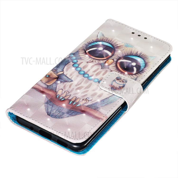 Pattern Printing Light Spot Decor Leather Wallet Case for Samsung Galaxy S20 Plus - Owl Pattern-3