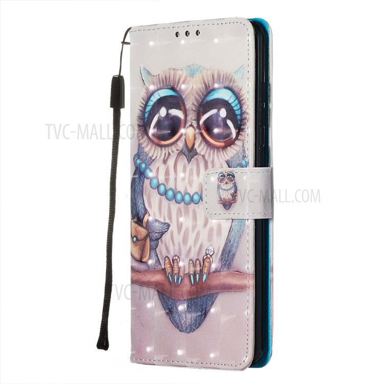 Pattern Printing Light Spot Decor Leather Wallet Case for Samsung Galaxy S20 Plus - Owl Pattern-4