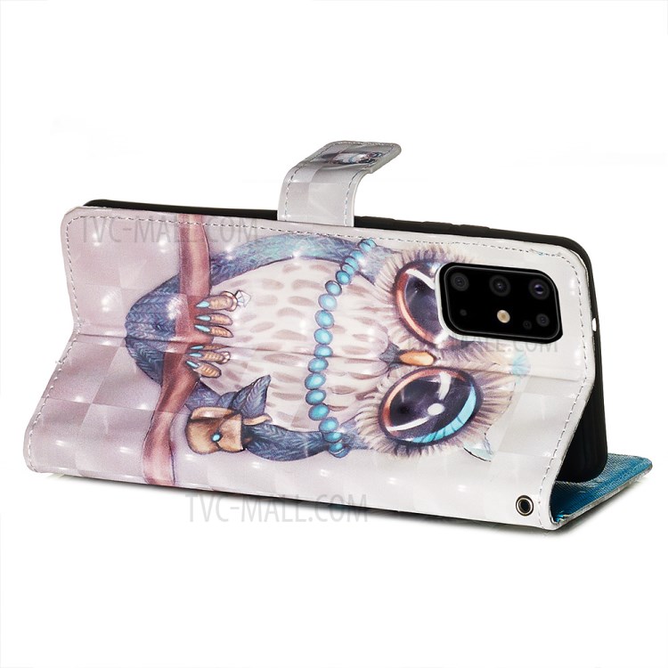 Pattern Printing Light Spot Decor Leather Wallet Case for Samsung Galaxy S20 Plus - Owl Pattern-6