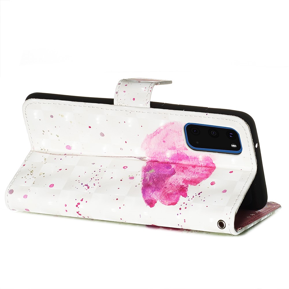 Pattern Printing Light Spot Decor Leather Wallet Case for Samsung Galaxy S20 - Vivid Flower-6