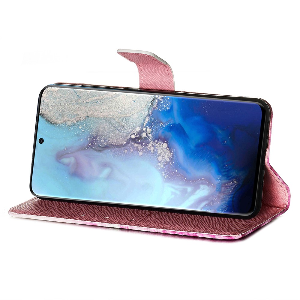 Pattern Printing Light Spot Decor Leather Wallet Case for Samsung Galaxy S20 - Vivid Flower-8