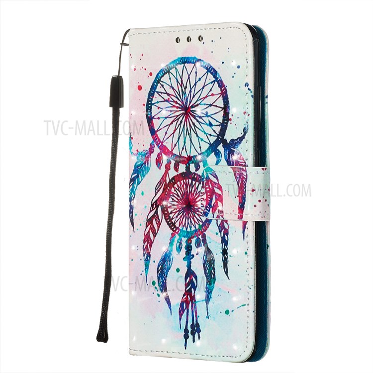 Pattern Printing Light Spot Decor Leather Wallet Case for Samsung Galaxy S20 - Dream Catcher-4