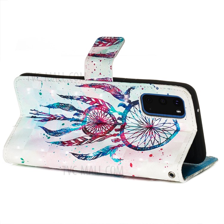 Pattern Printing Light Spot Decor Leather Wallet Case for Samsung Galaxy S20 - Dream Catcher-6
