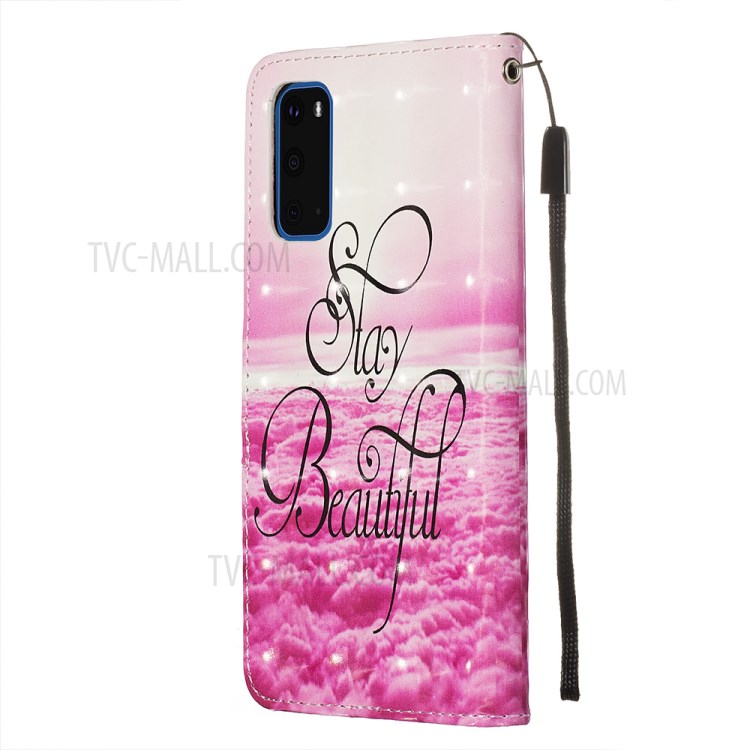 Pattern Printing Light Spot Decor Leather Wallet Case for Samsung Galaxy S20 - Stay Beautiful-5