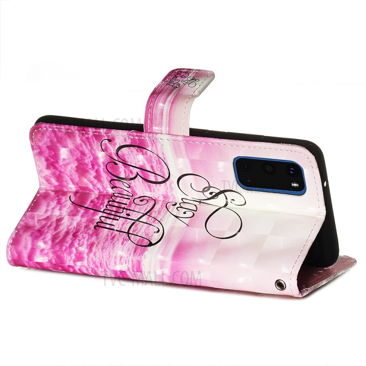 Pattern Printing Light Spot Decor Leather Wallet Case for Samsung Galaxy S20 - Stay Beautiful-6