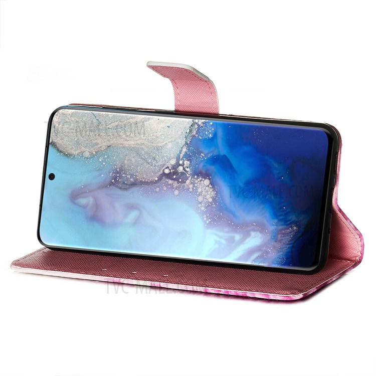 Pattern Printing Light Spot Decor Leather Wallet Case for Samsung Galaxy S20 - Never Stop Dreaming-8