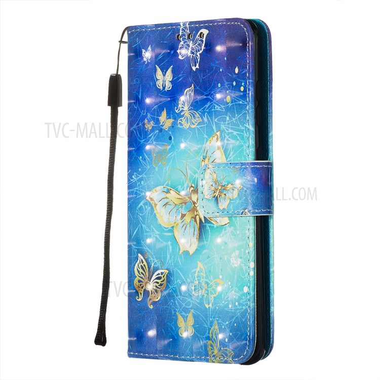 Pattern Printing Light Spot Decor Leather Wallet Case for Samsung Galaxy S20 - Butterfly Pattern-4
