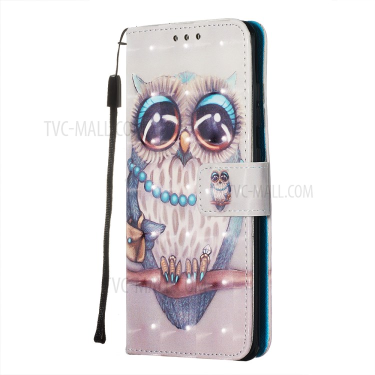 Pattern Printing Light Spot Decor Leather Wallet Case for Samsung Galaxy S20 - Owl Pattern-4