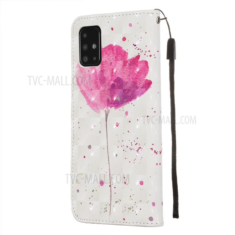 Pattern Printing Light Spot Decor Leather Wallet Case for Samsung Galaxy A51 - Vivid Flower-4