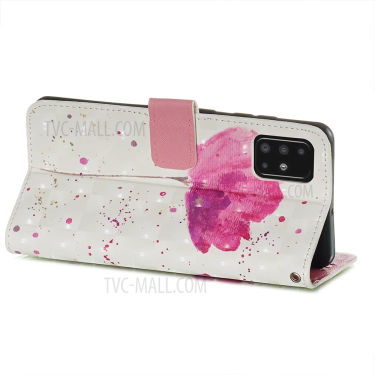 Pattern Printing Light Spot Decor Leather Wallet Case for Samsung Galaxy A51 - Vivid Flower-6