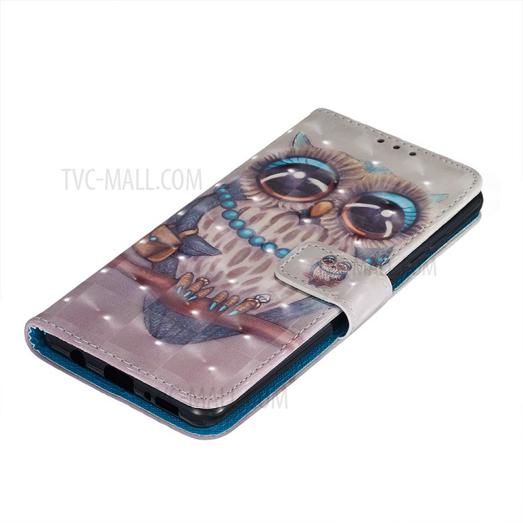 Pattern Printing Light Spot Decor Leather Wallet Case for Samsung Galaxy A51 - Owl Pattern-5