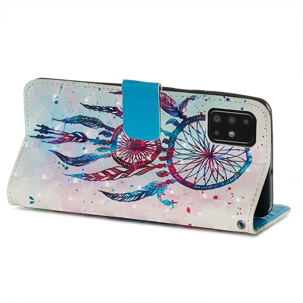 Pattern Printing Light Spot Decor Leather Wallet Case for Samsung Galaxy A51 - Dream Catcher-5