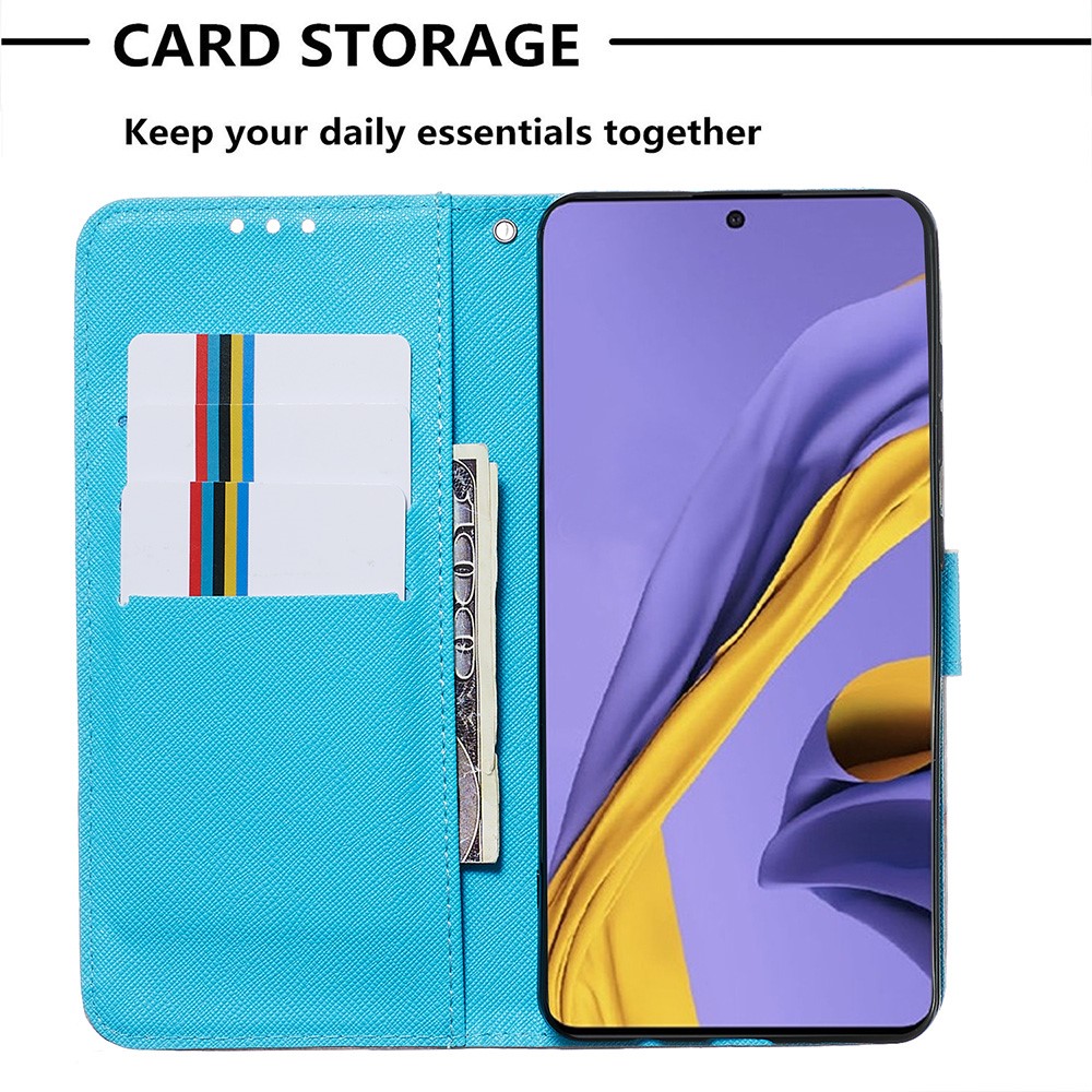 Pattern Printing Light Spot Decor Leather Wallet Case for Samsung Galaxy A51 - Dream Catcher-6