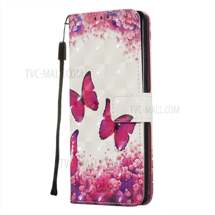 Pattern Printing Light Spot Decor Leather Wallet Case for Samsung Galaxy A51 - Butterfly and Flower-3