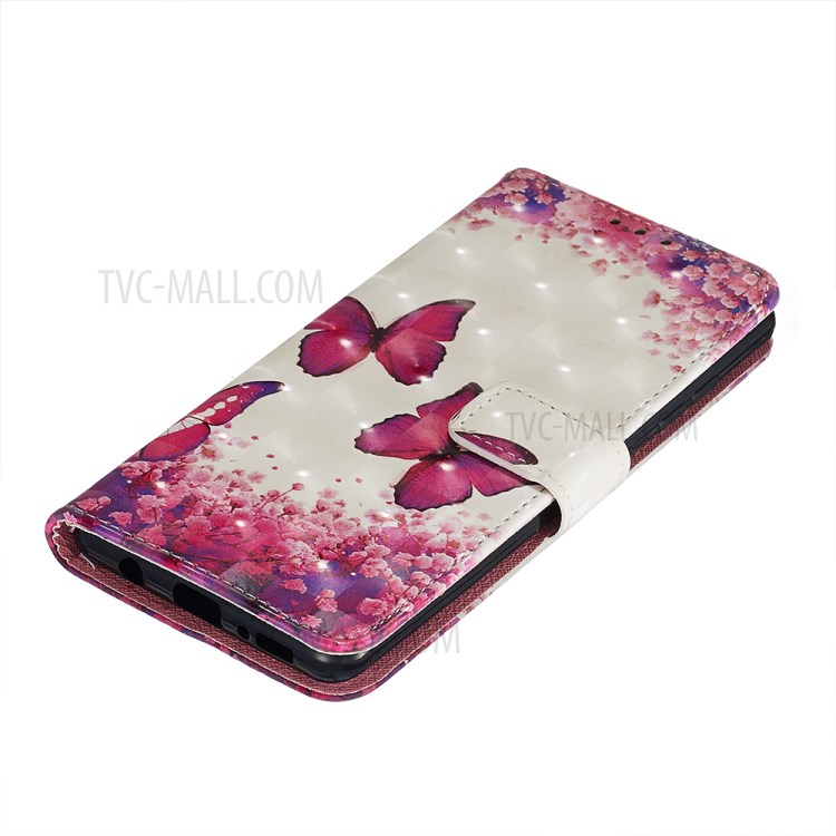 Pattern Printing Light Spot Decor Leather Wallet Case for Samsung Galaxy A51 - Butterfly and Flower-5