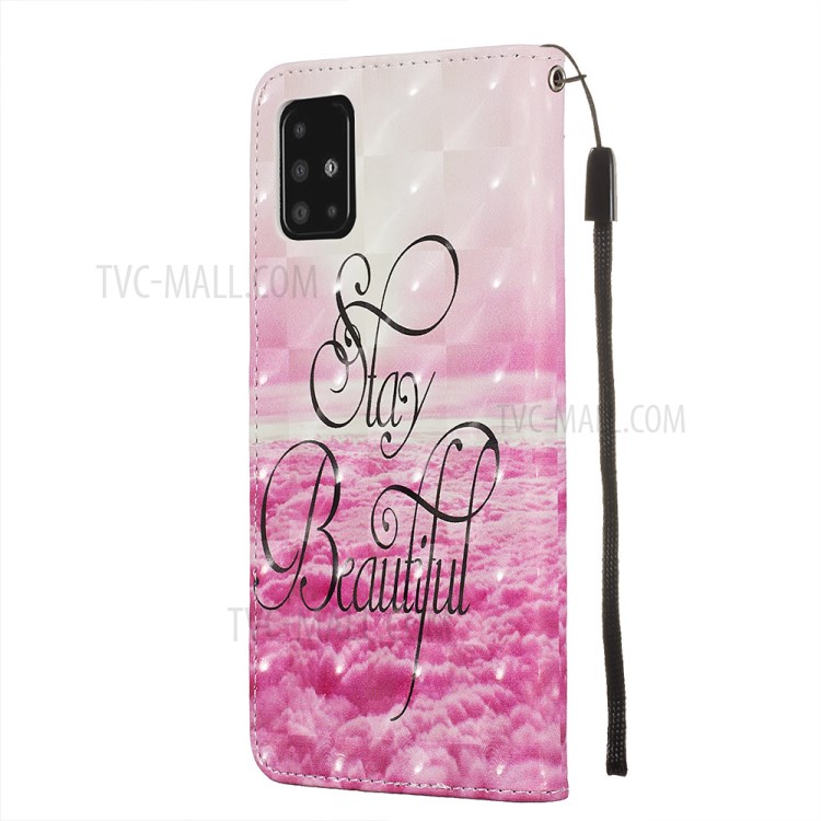 Pattern Printing Light Spot Decor Leather Wallet Case for Samsung Galaxy A51 - Stay Beautiful-3