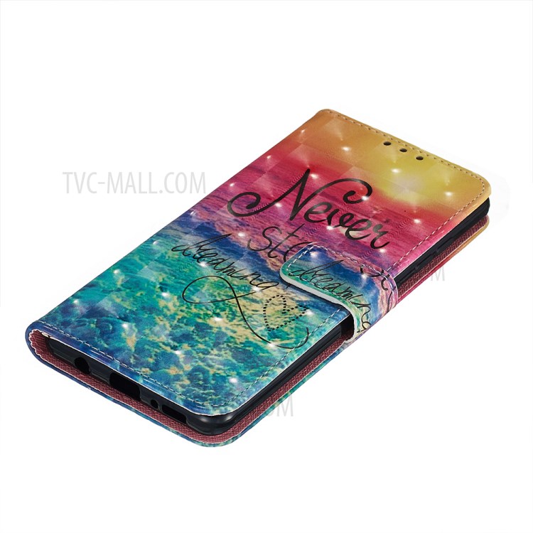 Pattern Printing Light Spot Decor Leather Wallet Case for Samsung Galaxy A51 - Never Stop Dreaming-5